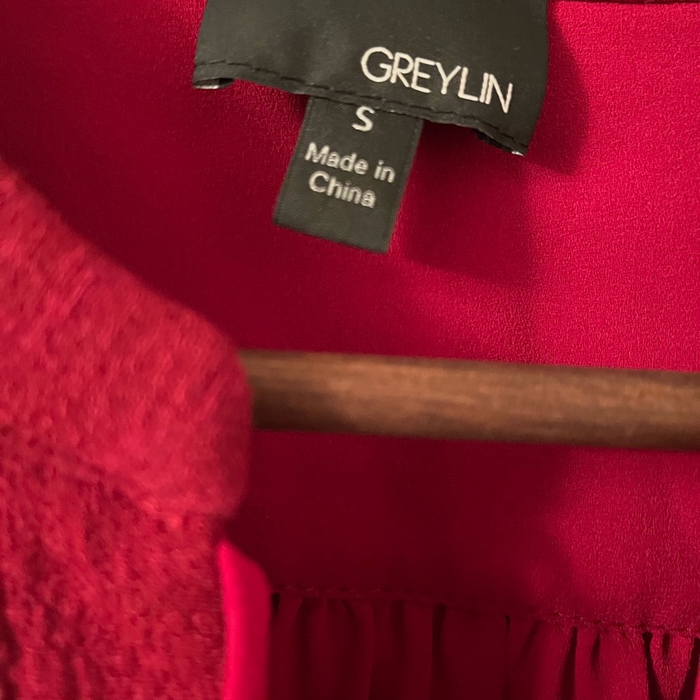 Greylin Boho Style Top Red Size S - image 4